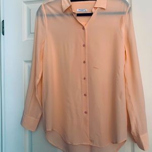 Equipment brushed silk peach blouse NWT sz small